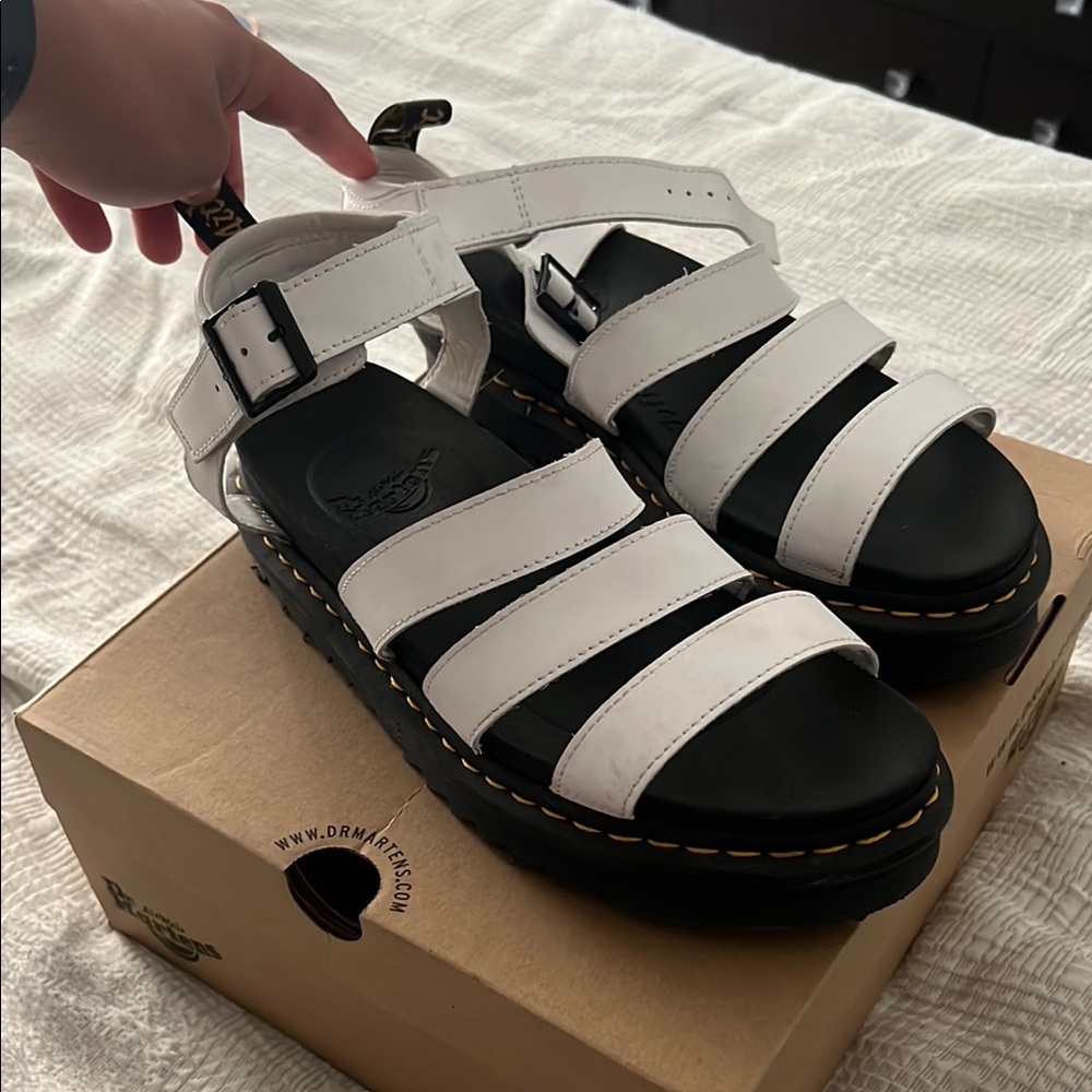 Dr. Martens White Sandals